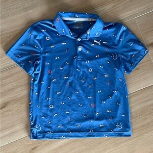 Blue Puma Polo Shirt with Fun Print